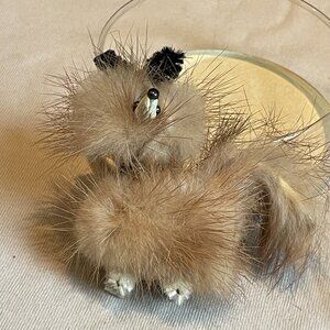 50's-60's Vintage Mink Dog pin